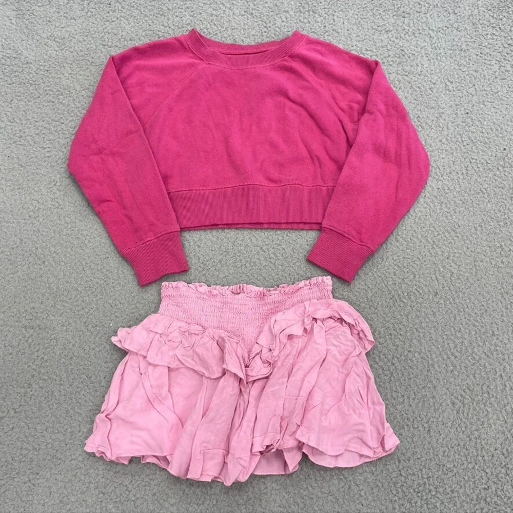 Katie J Outfit Lot‎ Girls Small Sweatshirt Skirt Sweatpants Sporty School Play